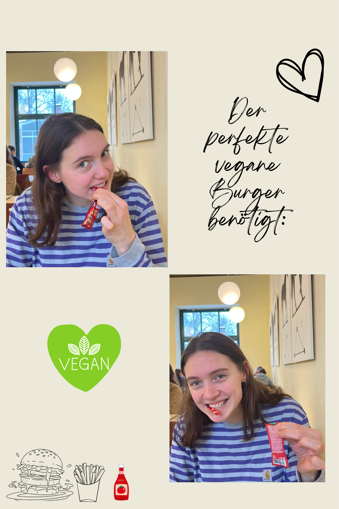 Bildcollage zum Thema: Was braucht der perfekte vegane Burger